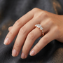 18kt Solid Rose Gold Three Stone 2 TCW Princess Cut Lab Grown Trilogy Engagement Ring