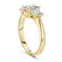 18kt Yellow Gold Three Stone Princess Cut Lab Grown Trilogy Engagement Ring