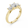 18kt Yellow Gold Three Stone Princess Cut Lab Grown Trilogy Engagement Ring