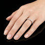 Dainty Sterling Silver Half Eternity Wedding Band Set with Brilliant Pavé Stones