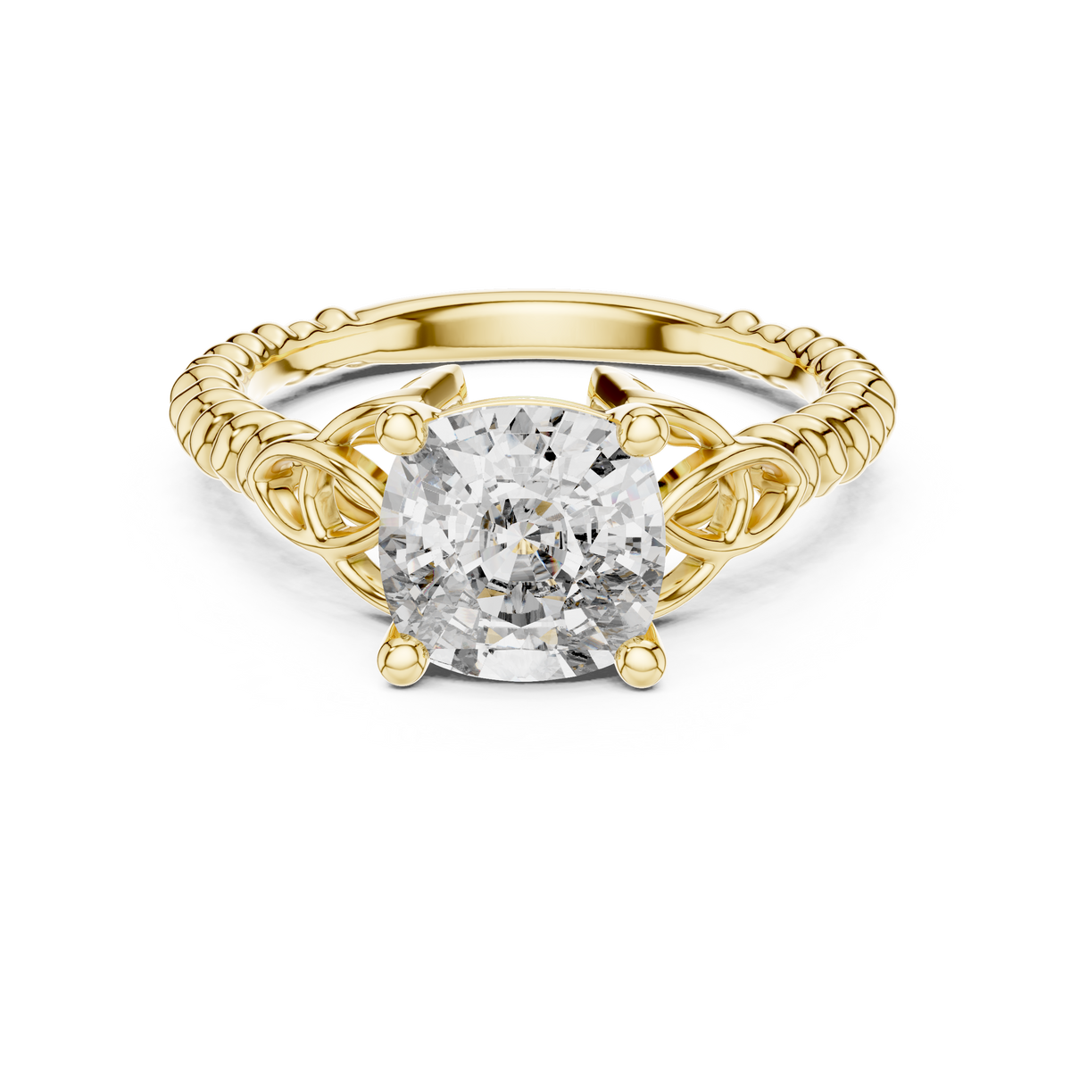 2.43 Carat Cushion Cut Moissanite Diamond Celtic Spark GRA 