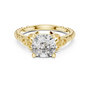 Yellow Gold 2.43 CT Celtic-inspired Cushion-cut Lab Grown Diamond Braided-style Shank Engagement Ring