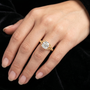 2.43 TCW Celtic-inspired Cushion-cut Lab Grown Diamond Braided-style Shank Engagement Ring