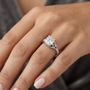 Celtic-inspired Cushion-cut Moissanite Diamond Braided-style Shank Engagement Ring