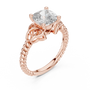 Rose Gold 2.43 CT Celtic-inspired Cushion-cut Lab Grown Diamond Braided-style Shank Engagement Ring