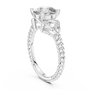 White Gold 2.43 CT Celtic-inspired Cushion-cut Lab Grown Diamond Braided-style Shank Engagement Ring