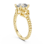 Yellow Gold 2.43 CT Celtic-inspired Cushion-cut Lab Grown Diamond Braided-style Shank Engagement Ring
