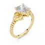Yellow Gold 2.43 CT Celtic-inspired Cushion-cut Lab Grown Diamond Braided-style Shank Engagement Ring