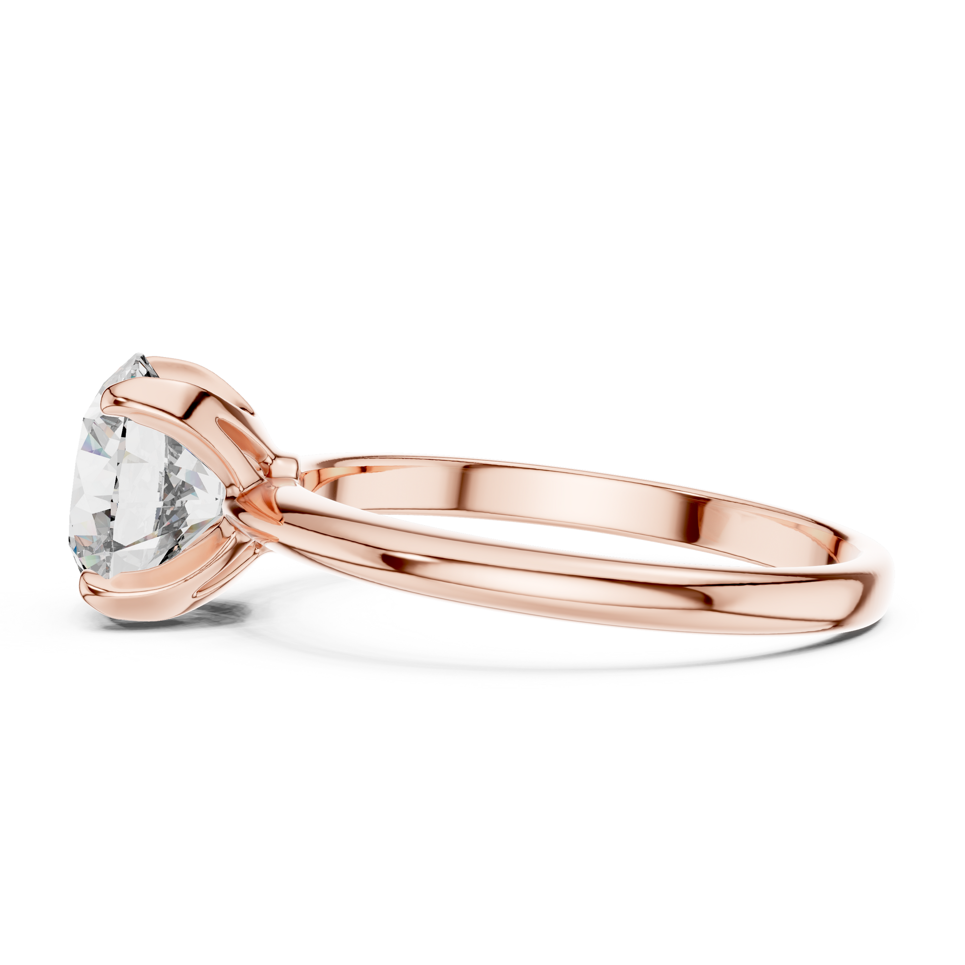 Rose Gold Classic Solitaire Engagement Ring Featuring a 1.5 TCW Round-cut Lab Grown Diamond