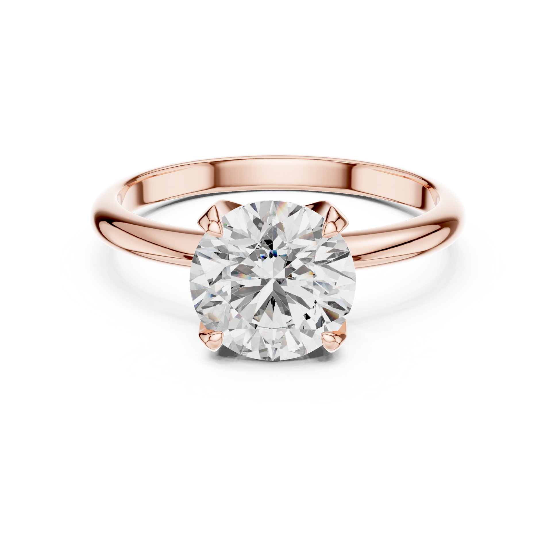 Rose Gold Classic Solitaire Engagement Ring Featuring a 1.5 TCW Round-cut Lab Grown Diamond