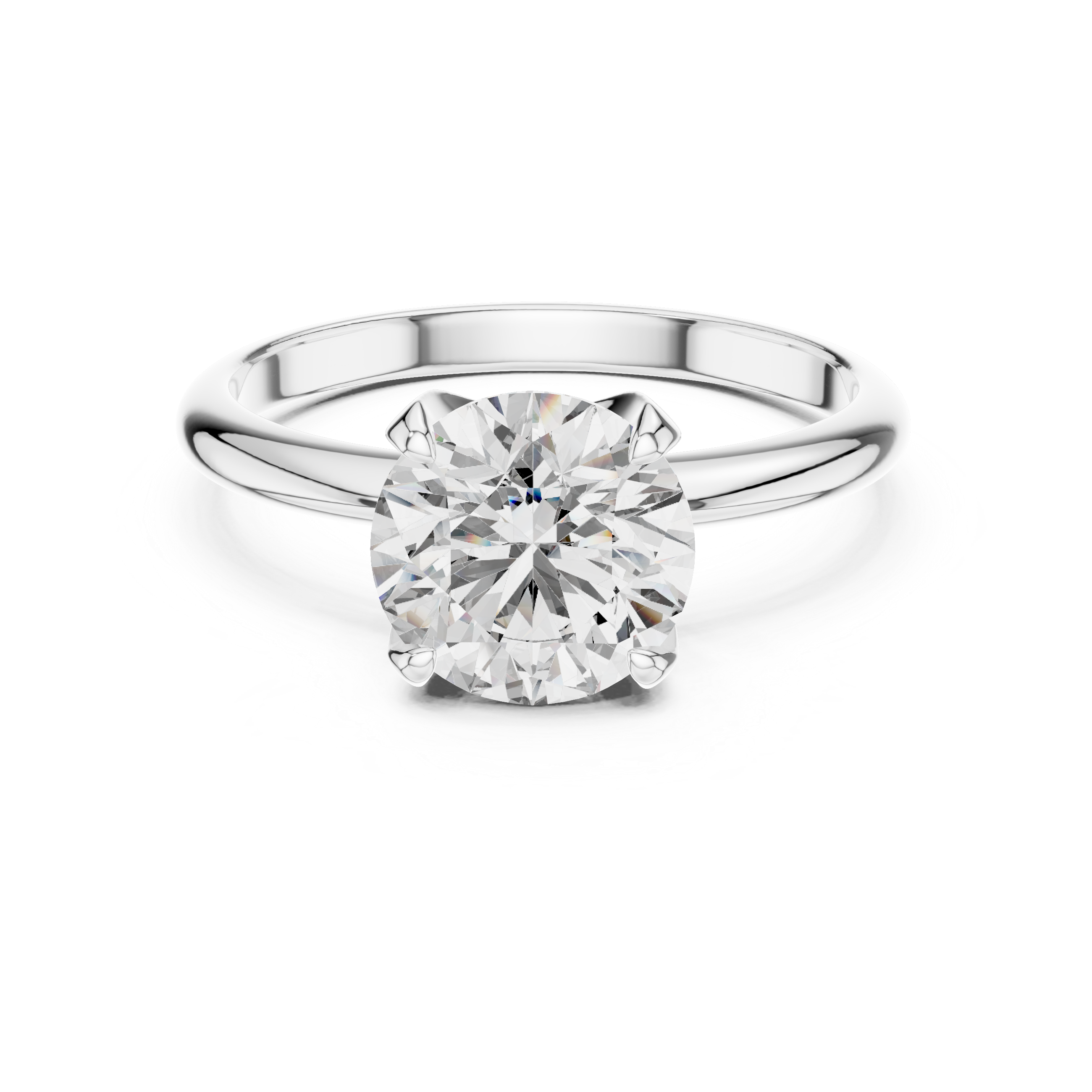 Classic Solitaire Engagement Ring Featuring a Round-cut Moissanite Diamond