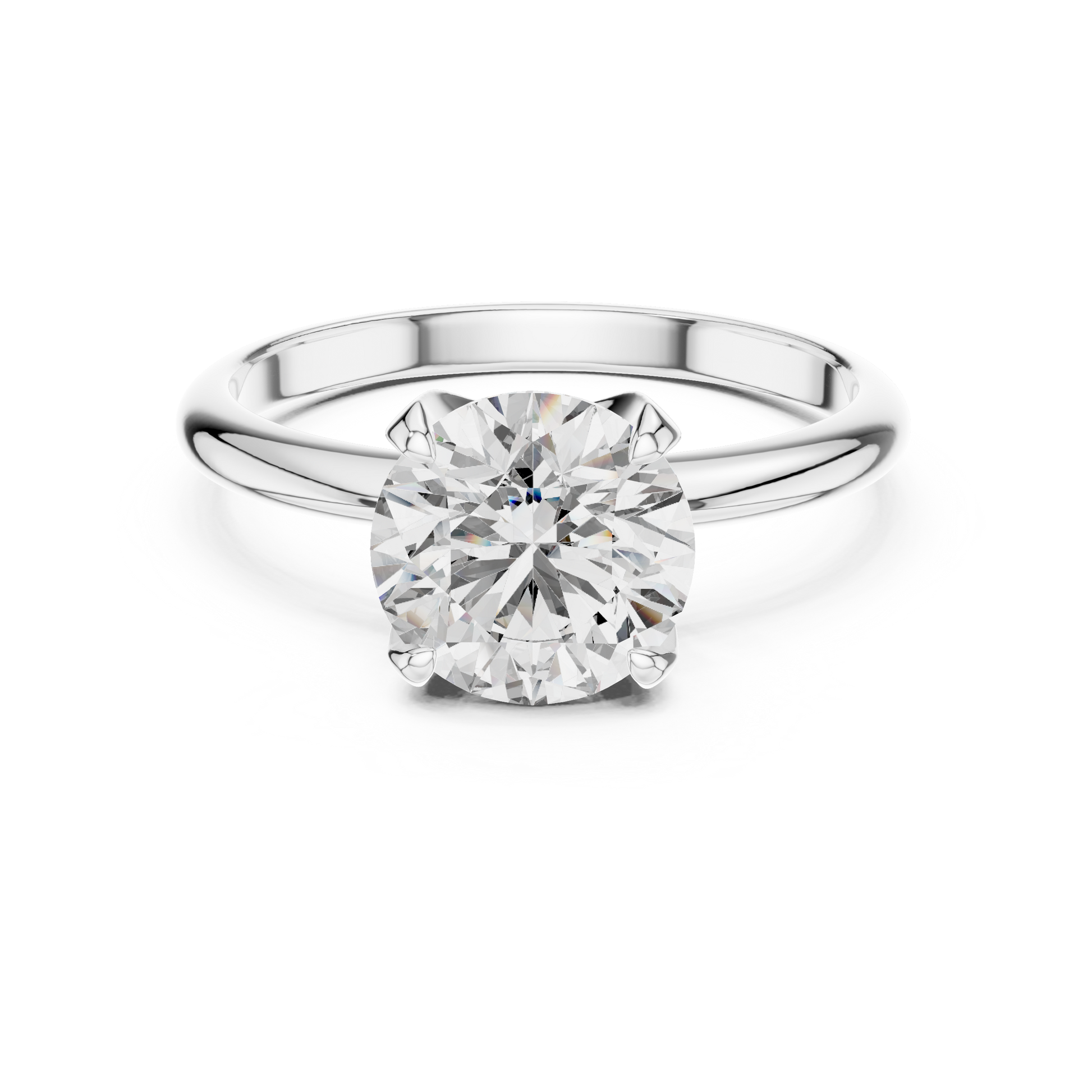 White Gold Classic Solitaire Engagement Ring Featuring a 1.5 TCW Round-cut Lab Grown Diamond