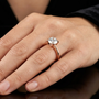 14k Solid Gold 1.5 Carat Round Cut Moissanite Diamond GRA Certified Engagement Ring