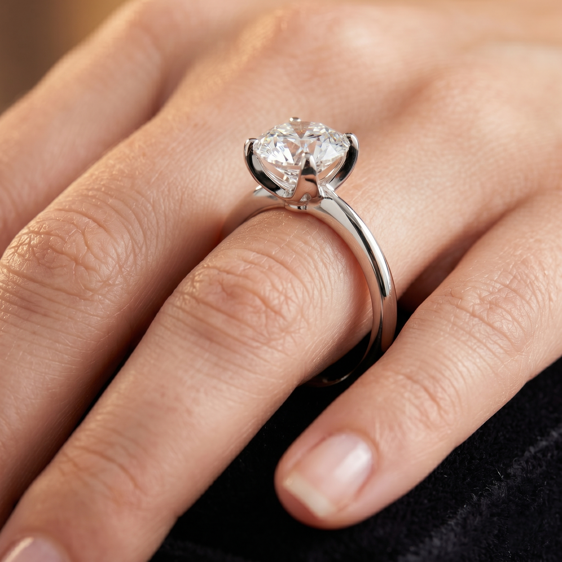 14k Solid Gold 1.5 Carat Round Cut Moissanite Diamond GRA Certified Engagement Ring