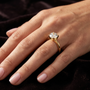 Classic Solitaire Engagement Ring Featuring a 1.5 TCW Round-cut Lab Grown Diamond