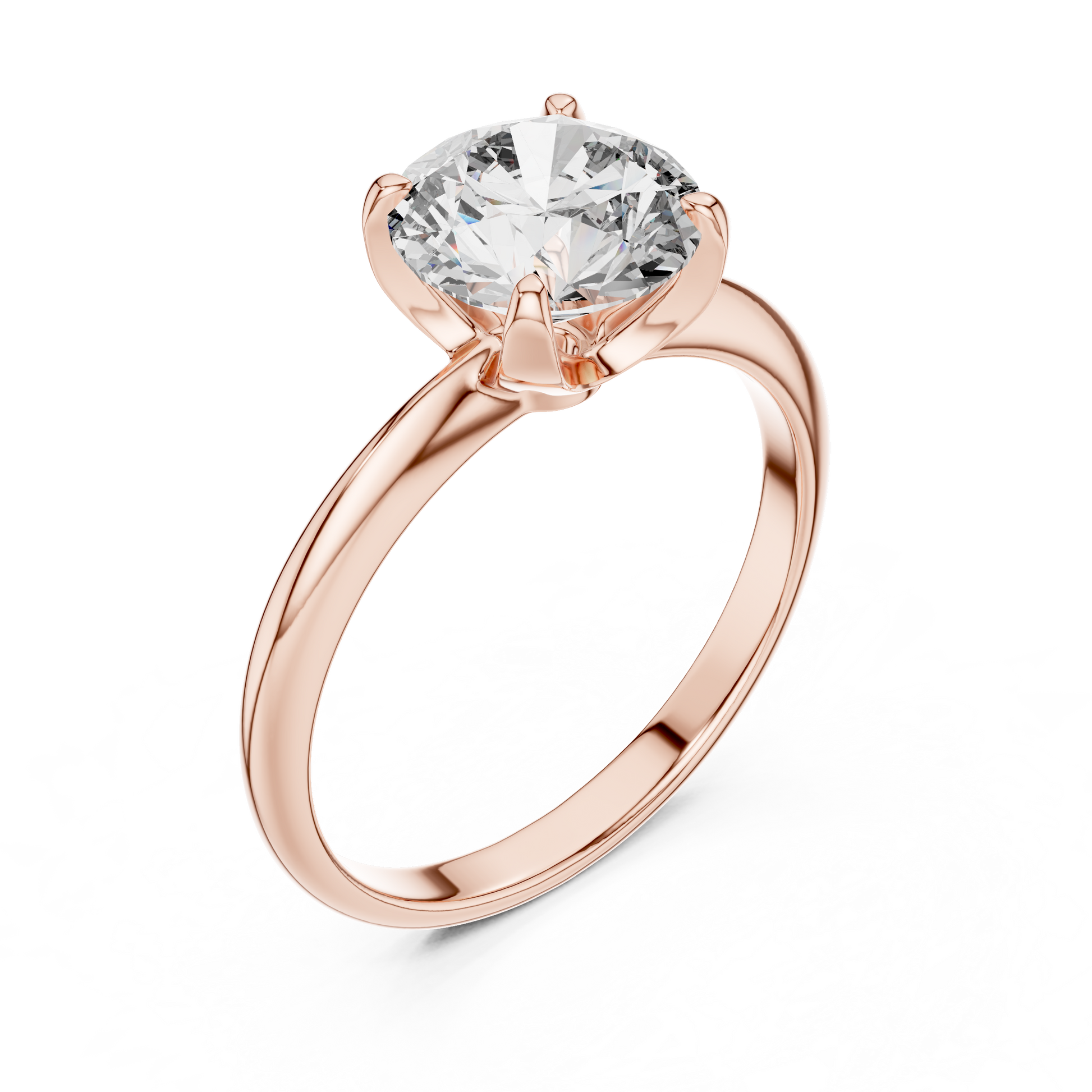Rose Gold Classic Solitaire Engagement Ring Featuring a 1.5 TCW Round-cut Lab Grown Diamond