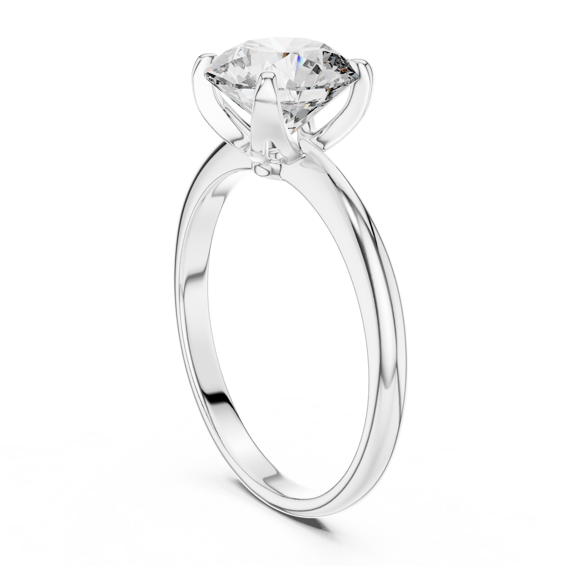 White Gold Classic Solitaire Engagement Ring Featuring a 1.5 TCW Round-cut Lab Grown Diamond
