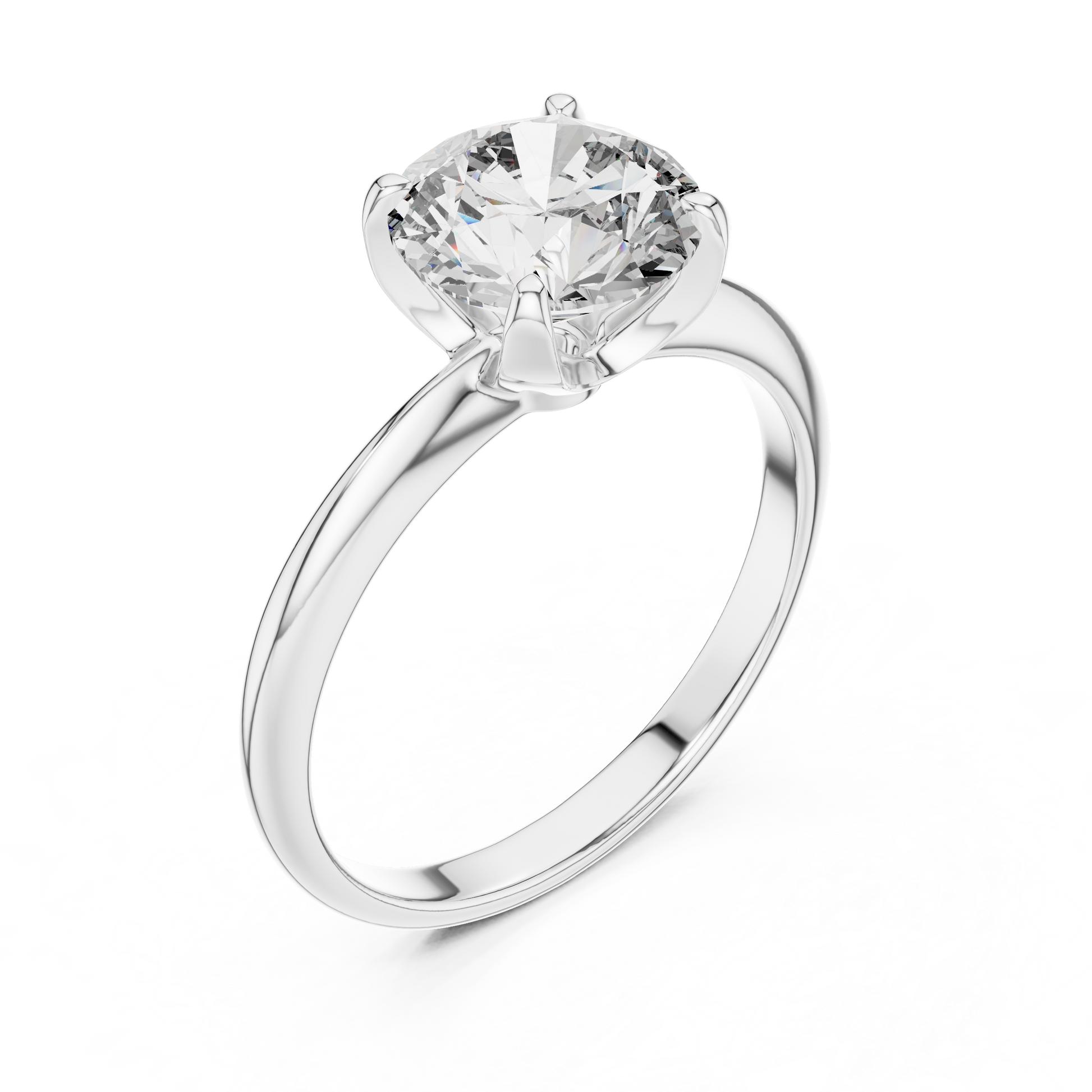 White Gold Classic Solitaire Engagement Ring Featuring a 1.5 TCW Round-cut Lab Grown Diamond