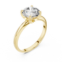 Yellow Gold Classic Solitaire Engagement Ring Featuring a 1.5 TCW Round-cut Lab Grown Diamond
