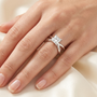3 Carat Princess Cut Moissanite Diamond GRA Certified Infinity Crossroads of Love Ring