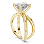 Yellow Gold Intricate Criss-Cross Split Shank 3 TCW Princess Cut Lab Grown Diamond Solitaire Engagement Ring