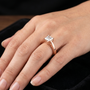 1.5 TCW Princess Square Cut Lab Grown Eternal Glow Solitaire Ring for Women in Solid Gold