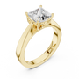 1.5 TCW Princess Square Cut Lab Grown Eternal Glow Solitaire Ring for Women in Yellow Solid Gold
