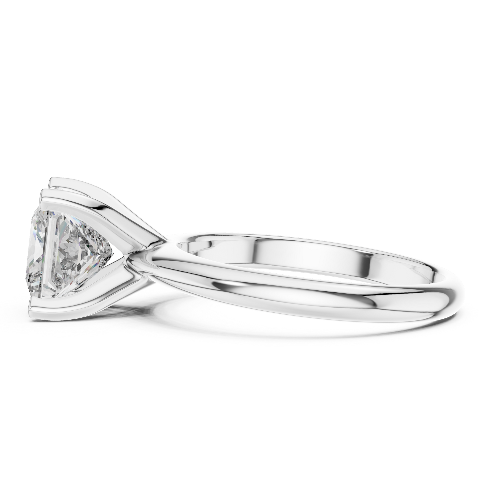 White Gold 2 TCW Princess Cut Lab Grown Diamond Solitaire Engagement Ring for Women
