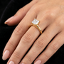 2 Carat Princess Cut Moissanite Diamond 14kt Solid Gold Classic Style Ring