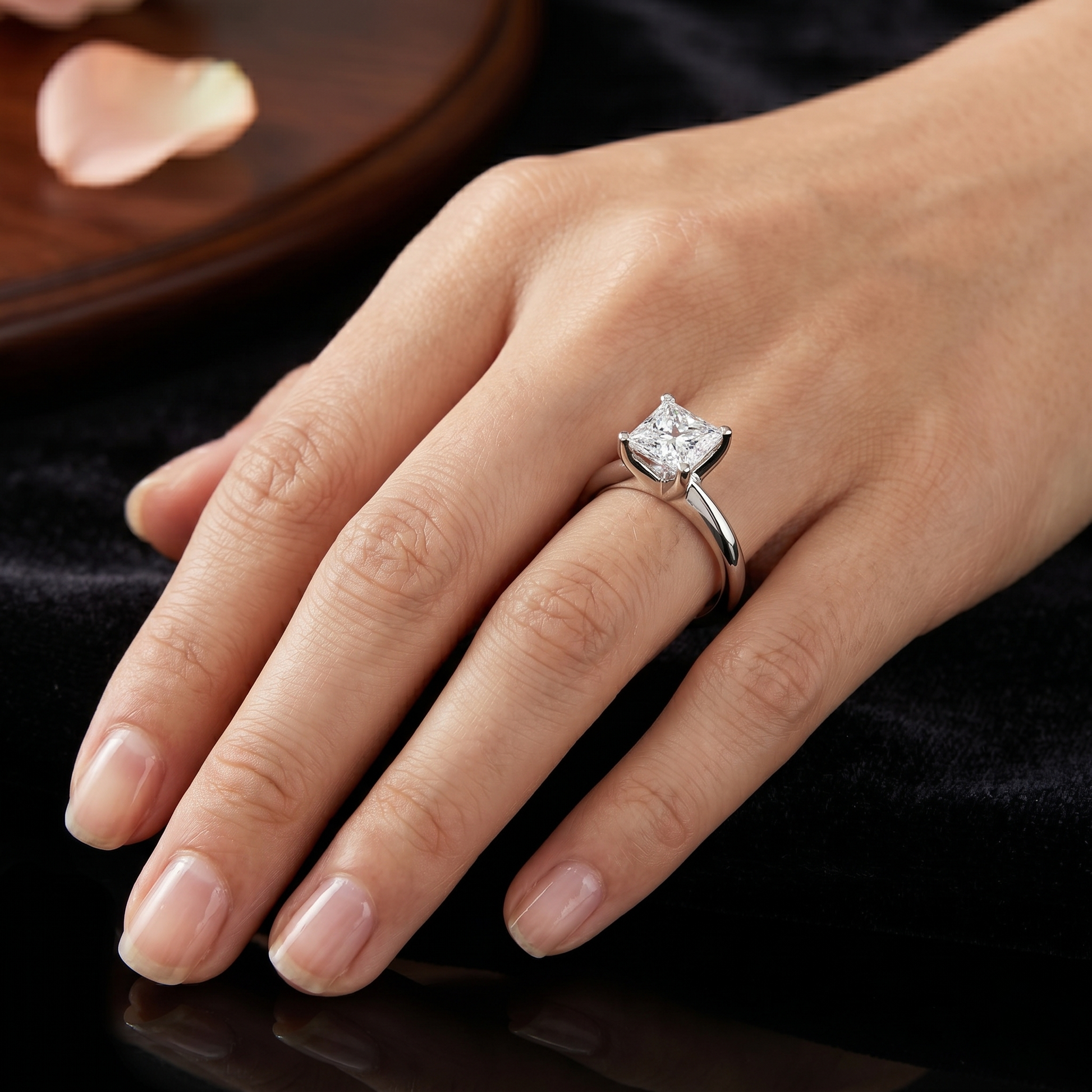 2 TCW Princess Cut Lab Grown Diamond Solitaire Engagement Ring for Women