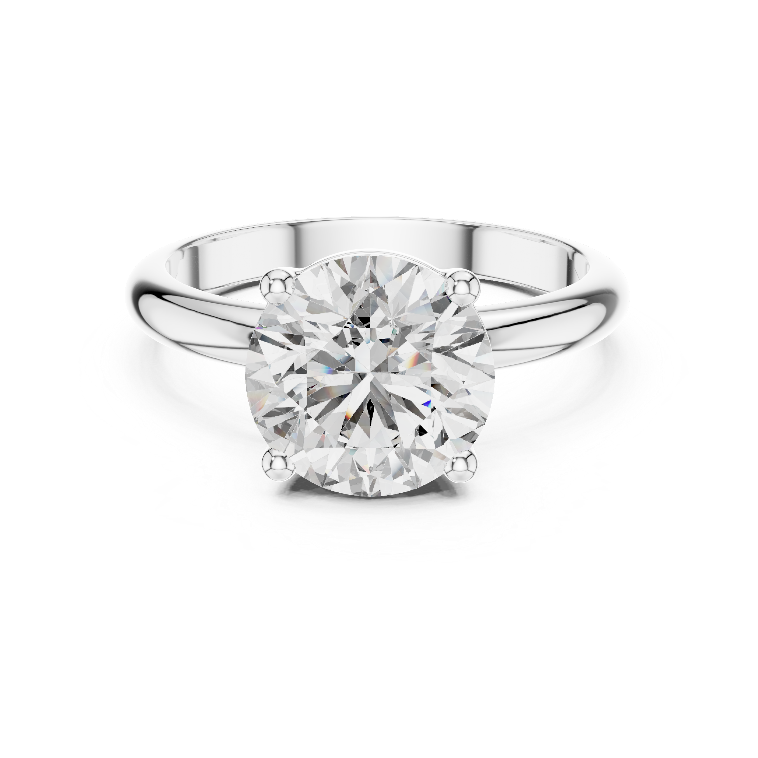 Round Brilliant Cut Moissanite Diamond Classic and Elegant Solitaire Engagement Ring