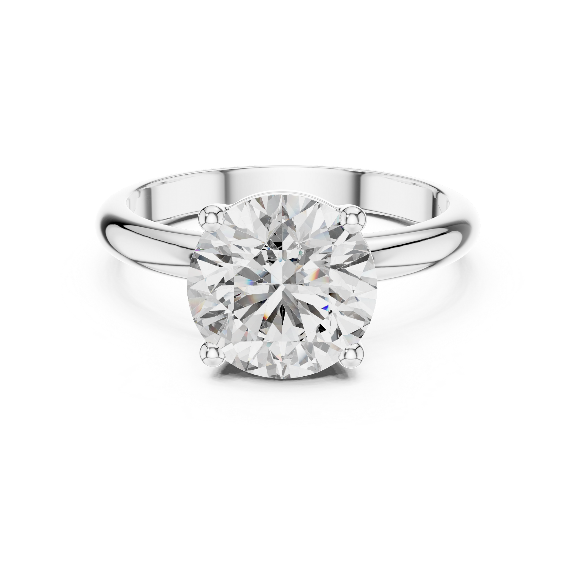 Round Brilliant Cut Moissanite Diamond Classic and Elegant Solitaire Engagement Ring