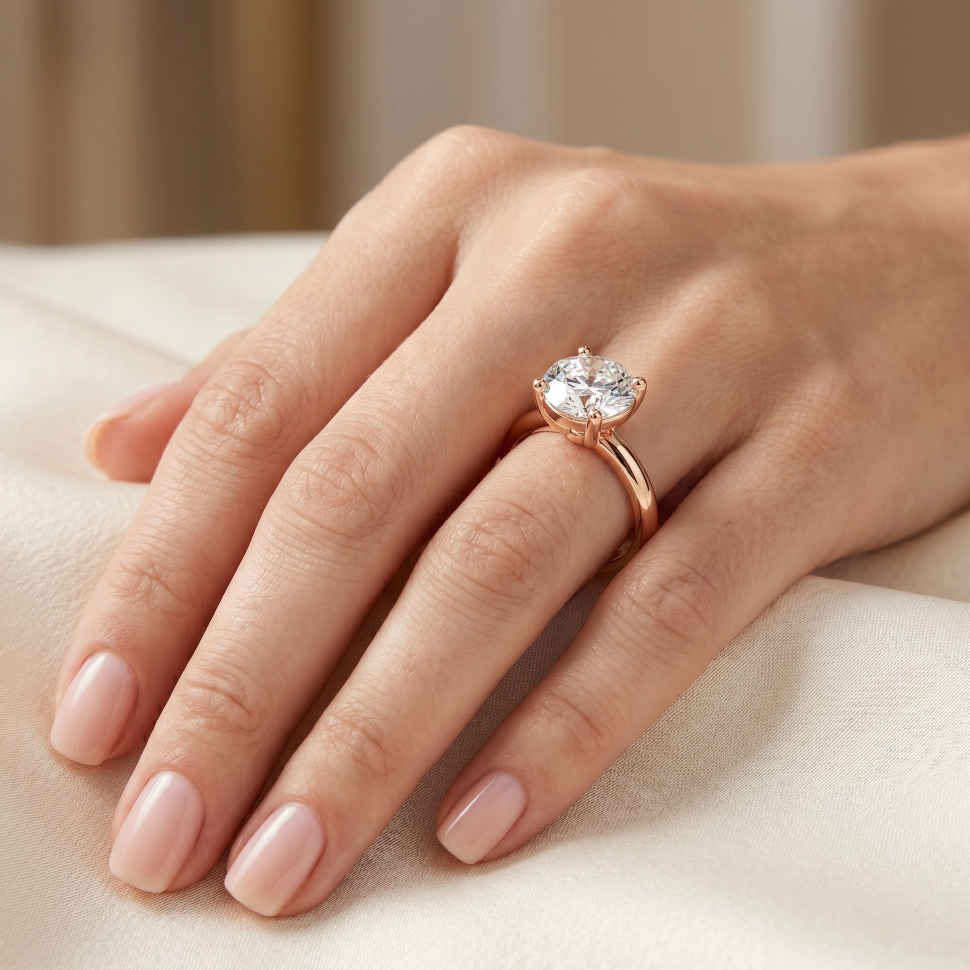2.5 Carat Brilliant Round Cut Moissanite Diamond 14kt Solid Gold Classic Style Ring