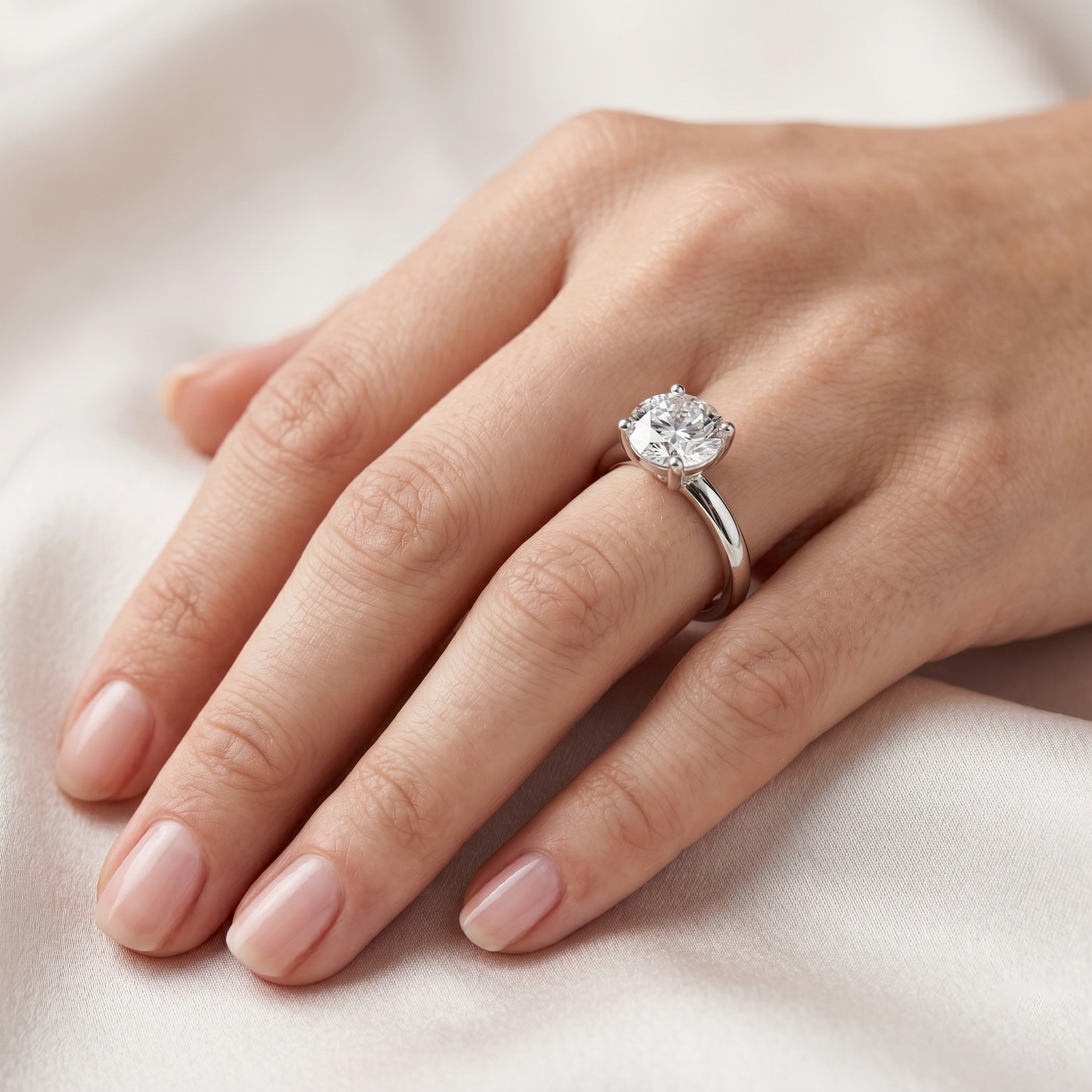2.5 Carat Brilliant Round Cut Moissanite Diamond 14kt Solid Gold Classic Style Ring