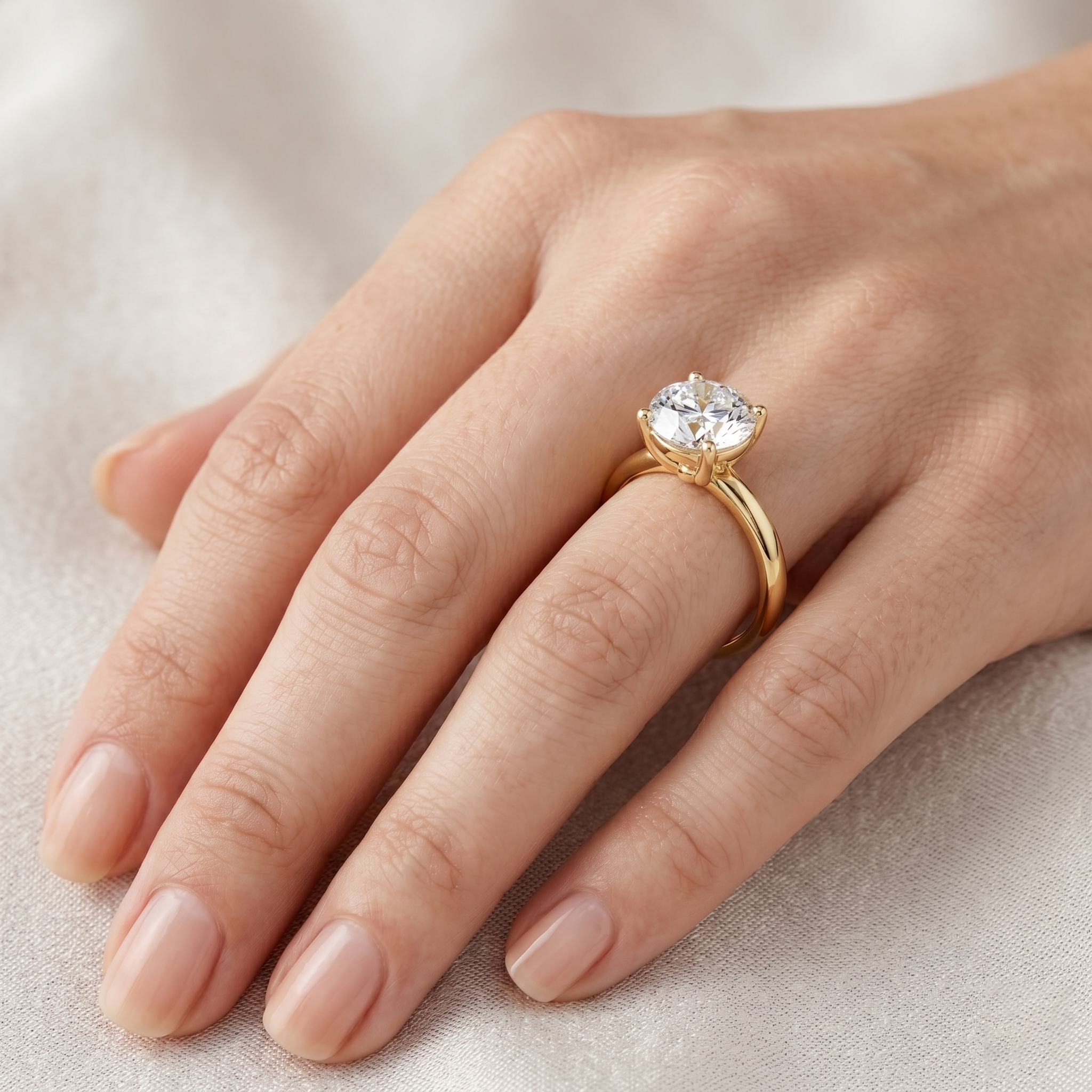 2.5 Carat Brilliant Round Cut Moissanite Diamond 14kt Solid Gold Classic Style Ring