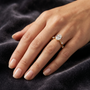 2.24 TCW Oval Cut Moissanite Diamond 10kt Solid Gold Stepping Stones Style Ring