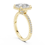 14kt Yellow Solid Gold 2.93 TCW Princess Cut Lab Grown Halo Engagement Ring for Women
