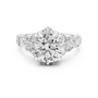 White Gold 4.04 TCW Round Cut Lab Grown with Multi Stone Vintage Engagement Ring for Women