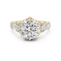 Yellow Gold 4.04 TCW Round Cut Lab Grown with Multi Stone Vintage Engagement Ring for Women