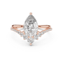 Rose Gold Gold 2.35 TCW Pear & Round-shaped Lab Grown with a Pave Diamond Crown Split Shank Engagement Ring