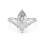 Central Pear-shaped Moissanite with a Pave Diamond Crown Split Shank Engagement Ring