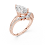 Rose Gold Gold 2.35 TCW Pear & Round-shaped Lab Grown with a Pave Diamond Crown Split Shank Engagement Ring