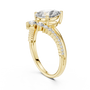 Yellow Gold 2.35 TCW Pear & Round-shaped Lab Grown with a Pave Diamond Crown Split Shank Engagement Ring