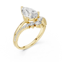 Yellow Gold 2.35 TCW Pear & Round-shaped Lab Grown with a Pave Diamond Crown Split Shank Engagement Ring