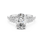 TCW 2.58 Oval-cut Lab Grown Center Stone Side Stones & Cluster Design Engagement Ring