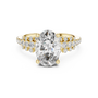 TCW 2.58 Oval-cut Lab Grown Center Stone Side Stones & Cluster Design Engagement Ring
