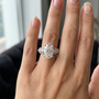 925 Sterling Silver Moissanite Engagement Ring with an Oval-cut Center Stone
