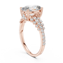 TCW 2.58 Oval-cut Lab Grown Center Stone Side Stones & Cluster Design Engagement Ring