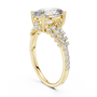 TCW 2.58 Oval-cut Lab Grown Center Stone Side Stones & Cluster Design Engagement Ring