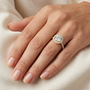 1.98 TCW Round Cut Moissanite Diamond 18kt Solid Gold Flower Set Halo Wedding Ring